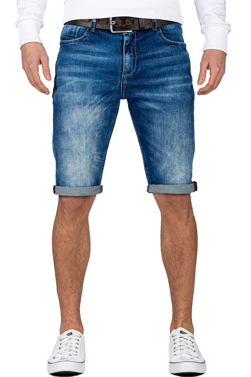 Herren Regular Fit Kurze Hose Stonewashed in Blue – Cipo & Baxx