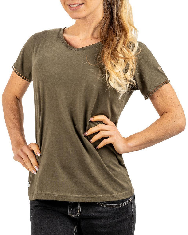 Damen Regular Fit T-Shirt josiane in Khaki – Geo Norway