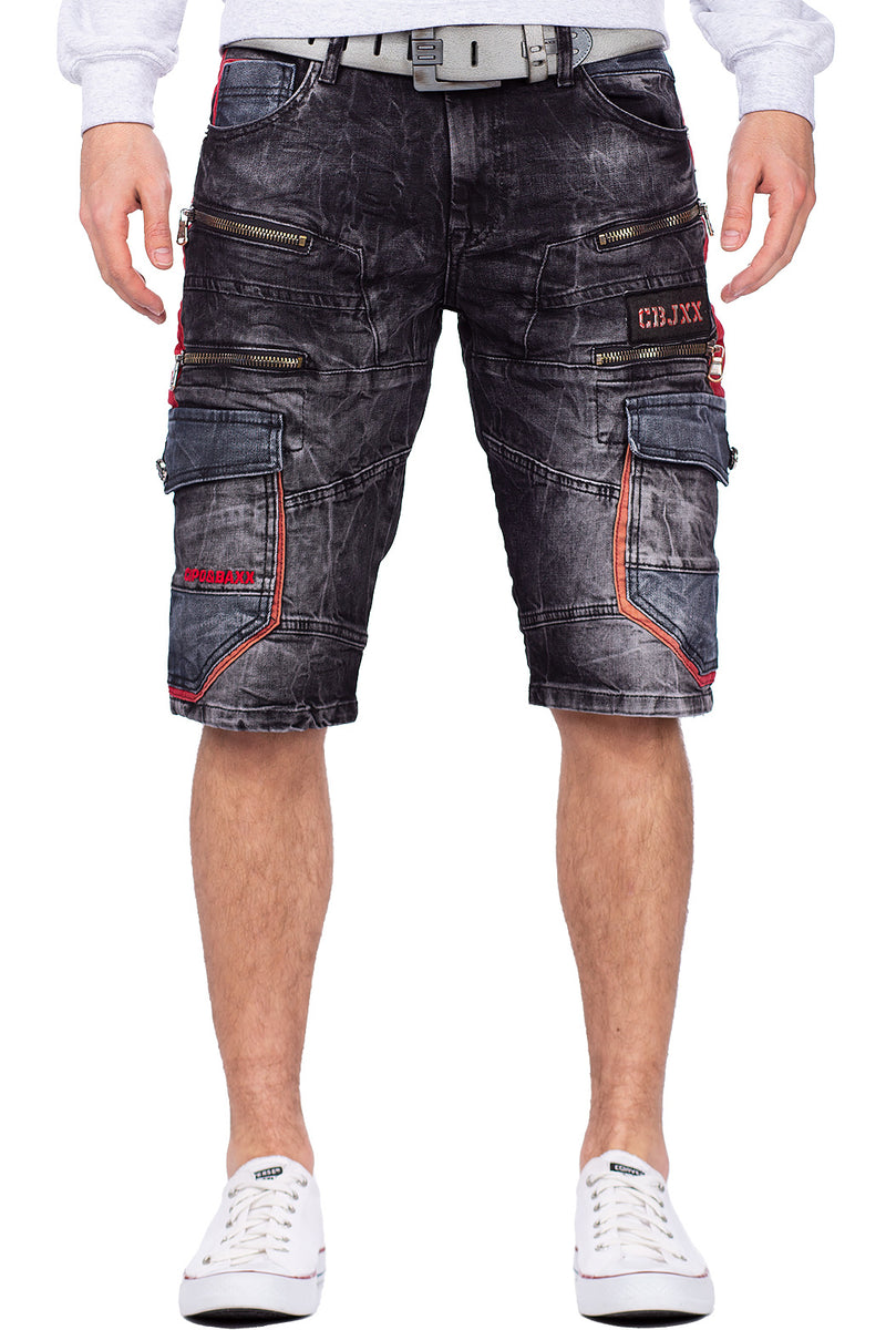 Herren Regular Fit Shorts Stonewashed in Black – Cipo & Baxx