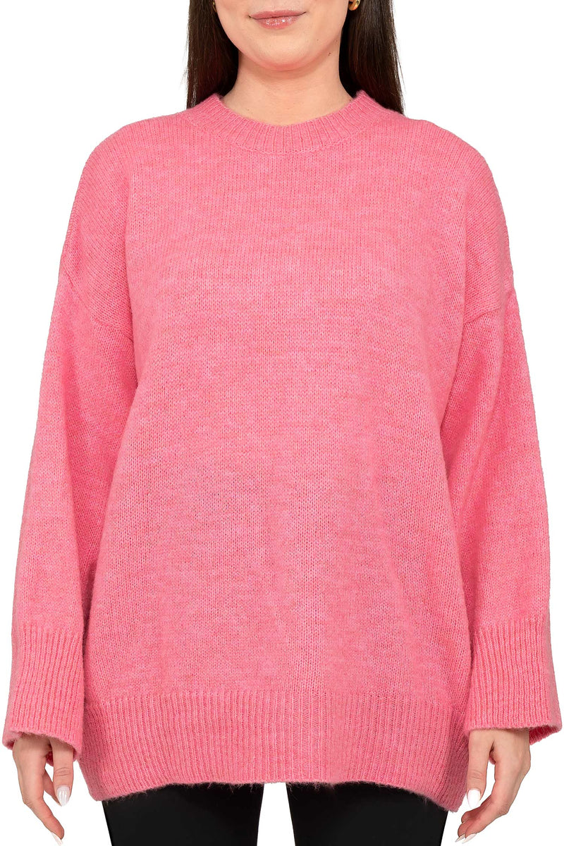 Damen Oversized Strickpullover in Baby Rosa – Reichstadt