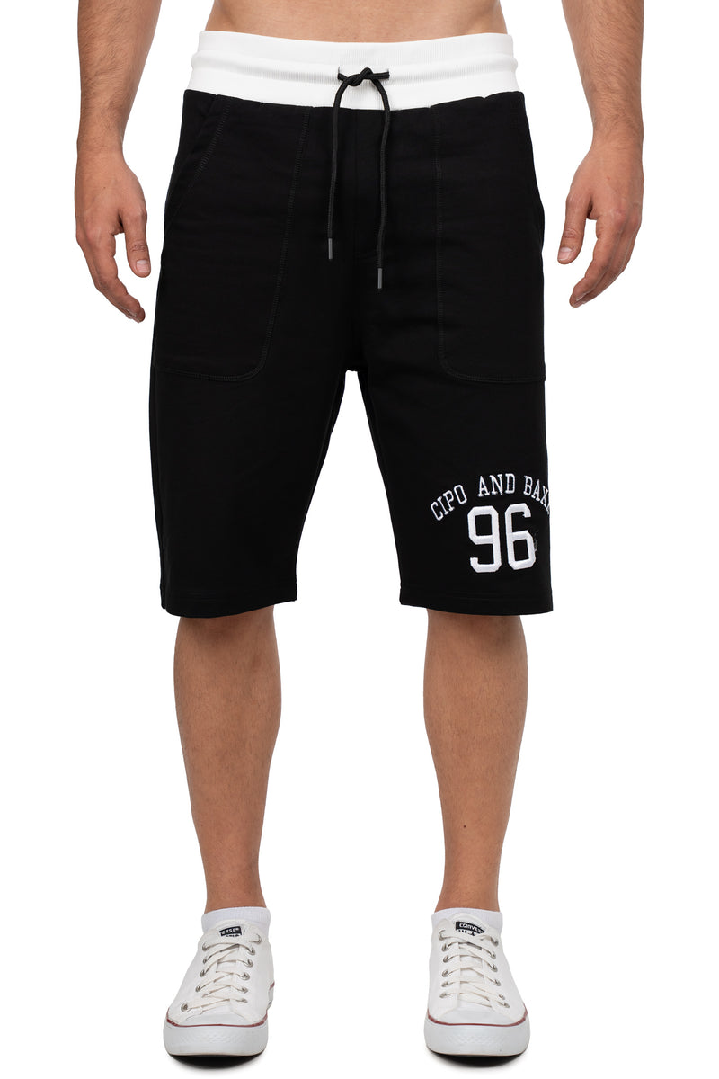 Herren Gerade Shorts Mid Waist in Black – Cipo & Baxx