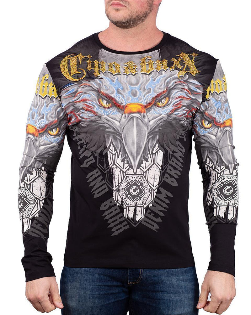 Herren Regular Fit Longsleeve in Black – Cipo & Baxx
