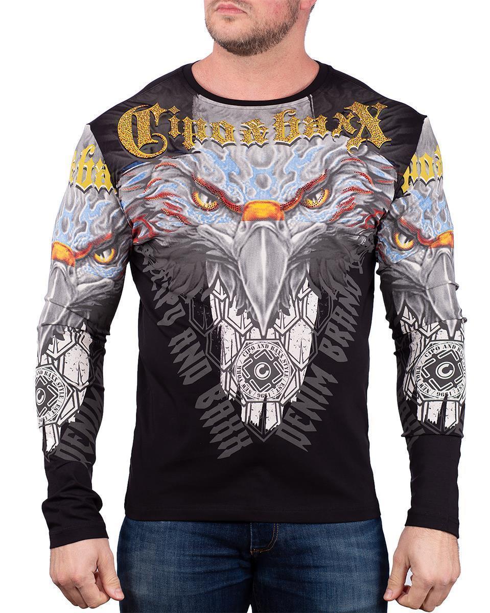 Herren Regular Fit Longsleeve in Black – Cipo & Baxx