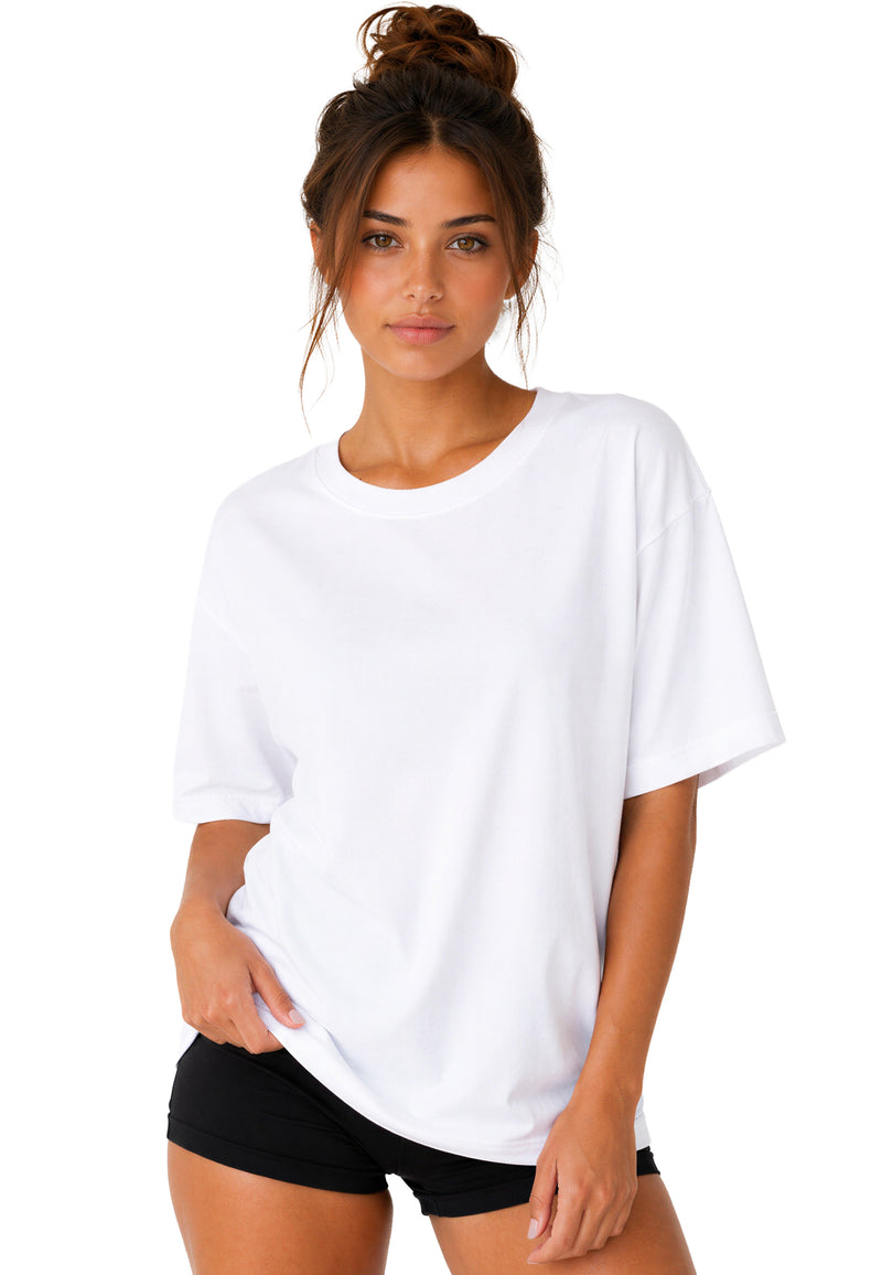 Damen Regular Fit T-Shirt Shoulder Drop 25RSW071 - White