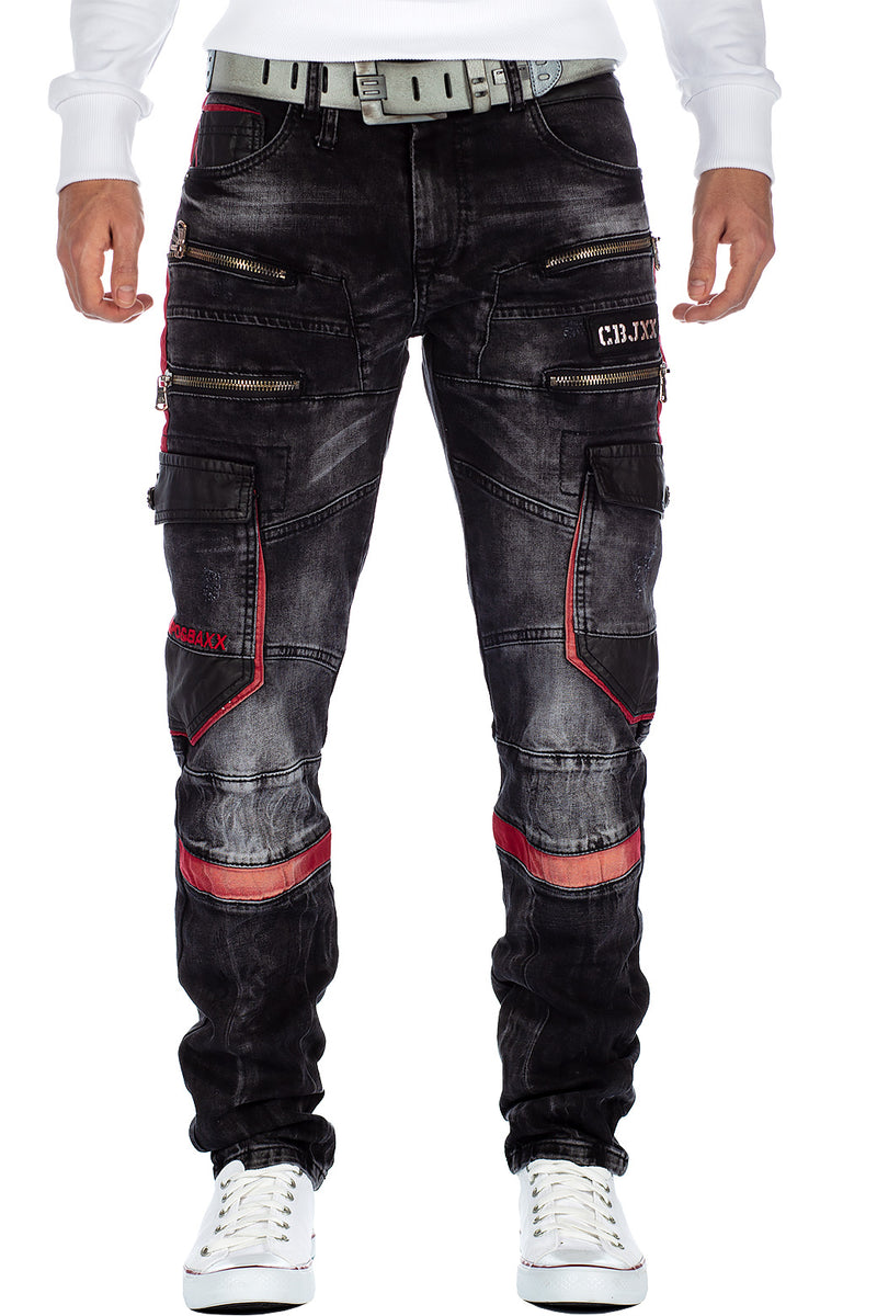Herren Straight Fit Jeans Stonewashed in Black – Cipo & Baxx