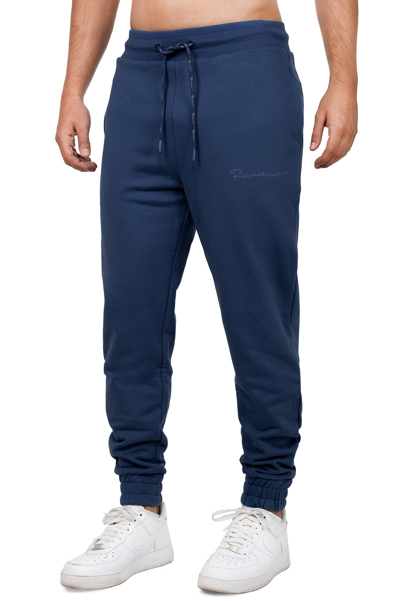 Herren Regular Fit Jogginghose Marken-Stick in Dark Blue – Reichstadt