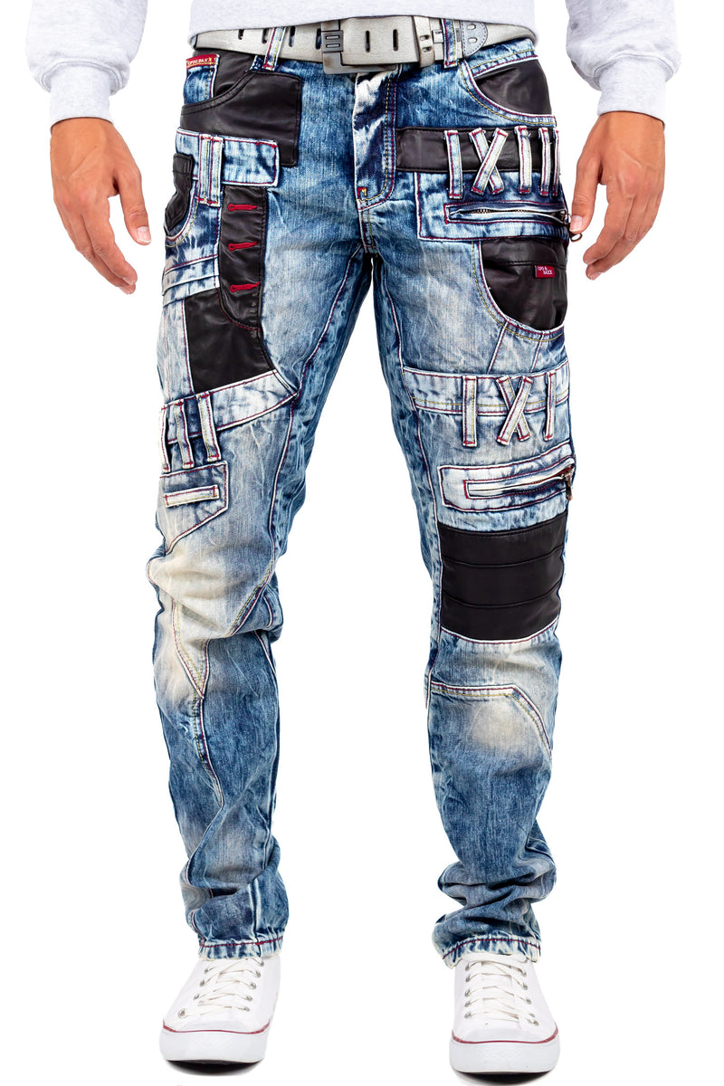 Herren Regular Fit Jeans Stonewashed in Blue – Cipo & Baxx