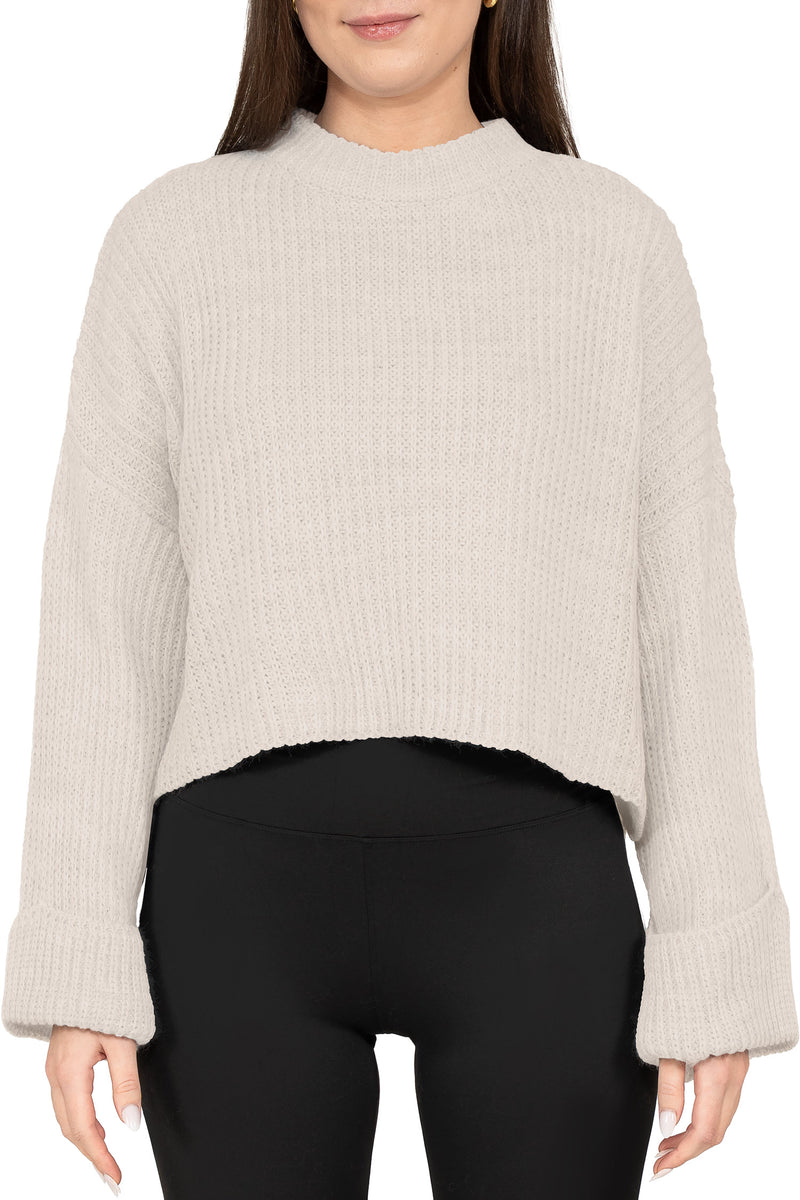 Damen Relaxed Fit Strickpullover in Beige – Reichstadt
