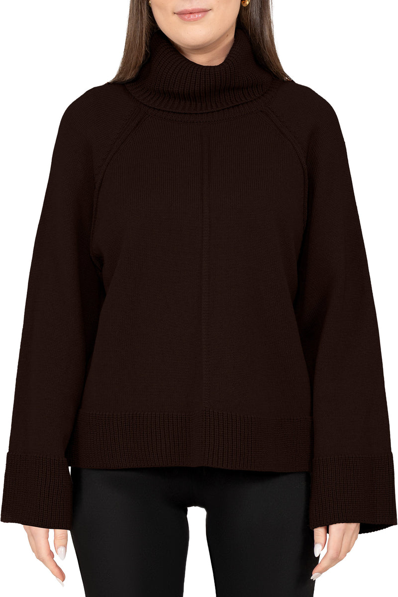 Damen Relaxed Fit Rollkragenpullover in Brown – Reichstadt
