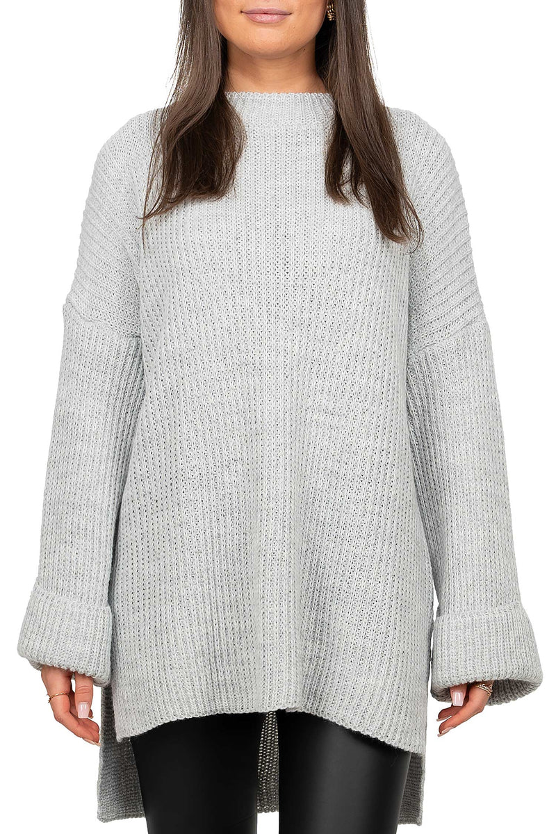 Damen Relaxed Fit Pullover in Light Grey – Reichstadt