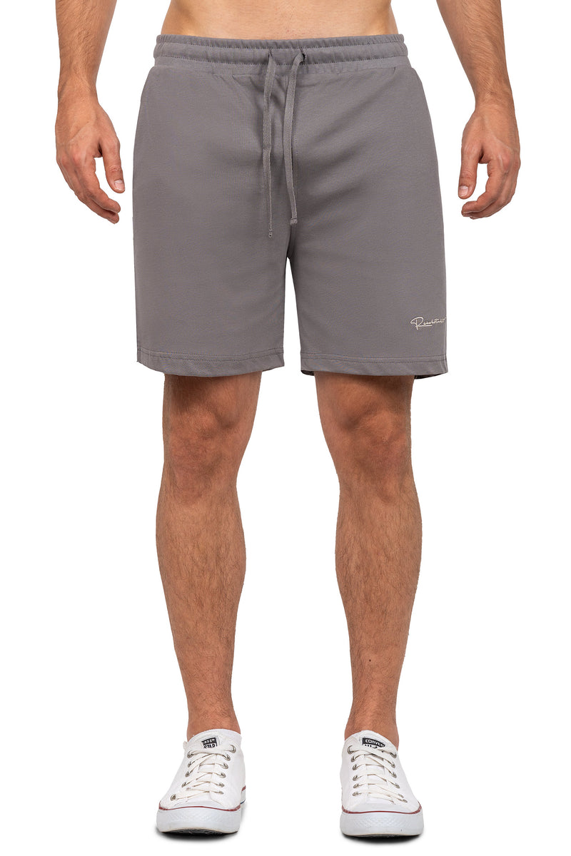 Herren Regular Fit Shorts Marken-Stick in Dark Grey – Reichstadt