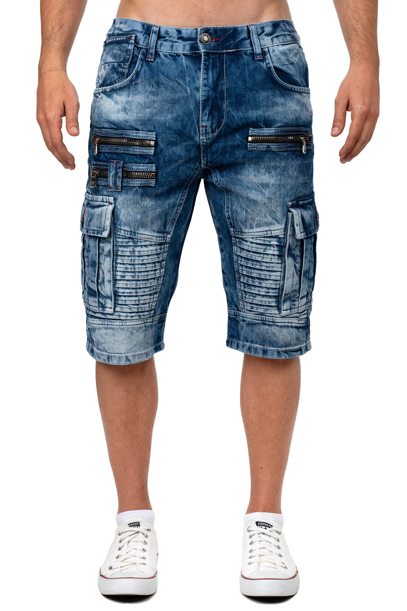 Herren Regular Fit Shorts Stonewashed in Blue – Cipo & Baxx