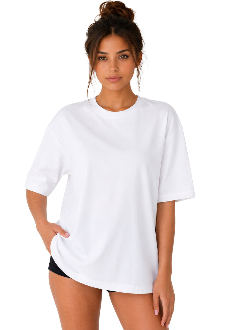 Damen Oversized Oversized T-Shirt 25RSW070 - White