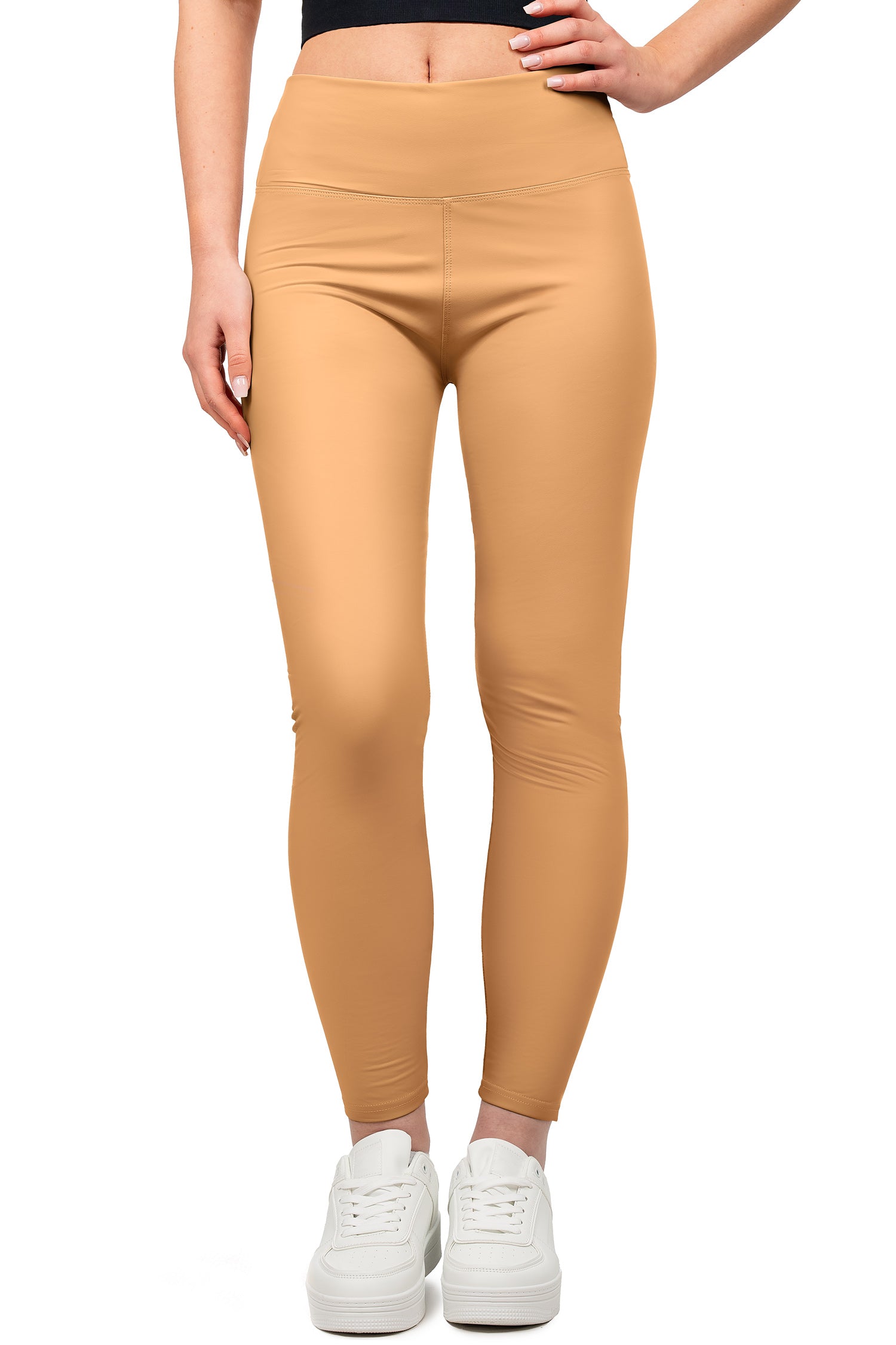 Damen Skinny Fit Hose High Waist in Camel – Reichstadt