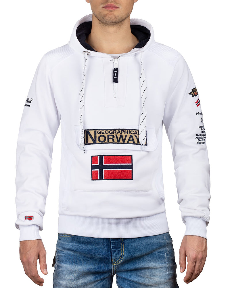 Herren Regular Fit Hoodie gymclass men in White – Geographical Norway