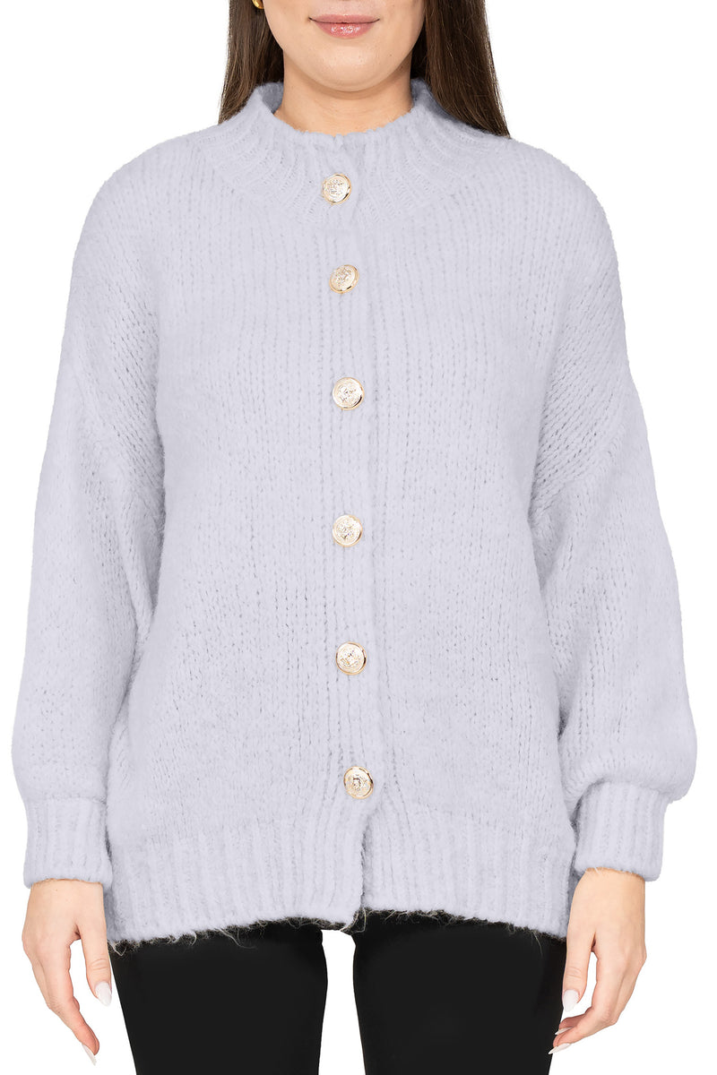 Damen Relaxed Fit Strickjacke in Purple – Reichstadt