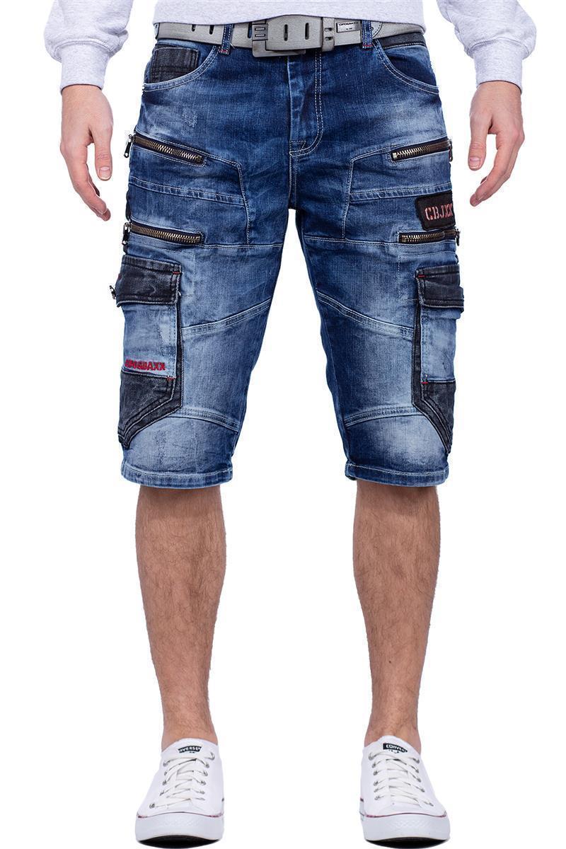 Herren Regular Fit Shorts Stonewashed CK234 - Blue