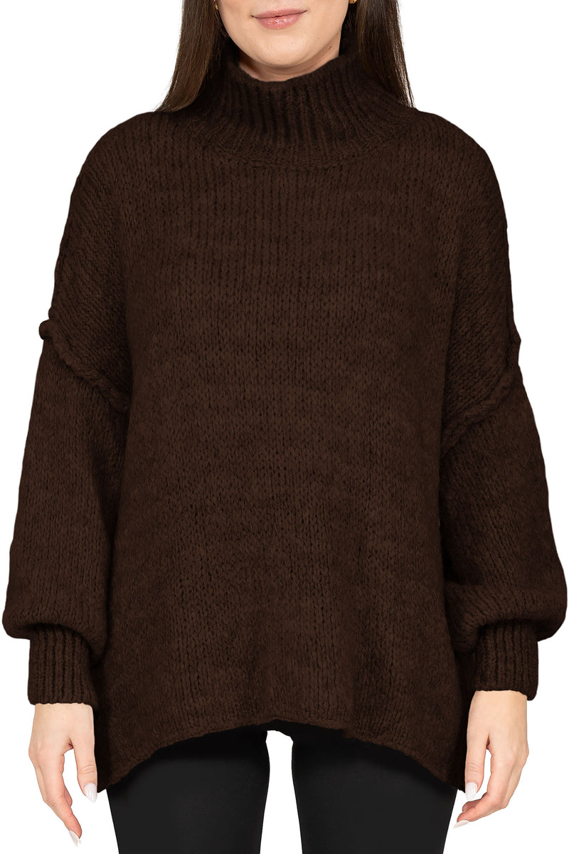 Damen Relaxed Fit Strickpullover in Brown – Reichstadt