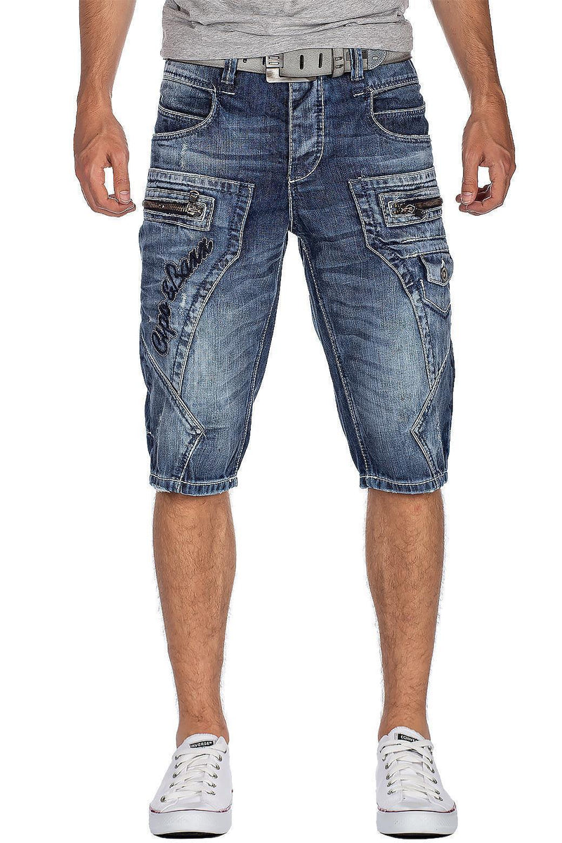 Herren Regular Fit Shorts Stonewashed in Blue – Cipo & Baxx