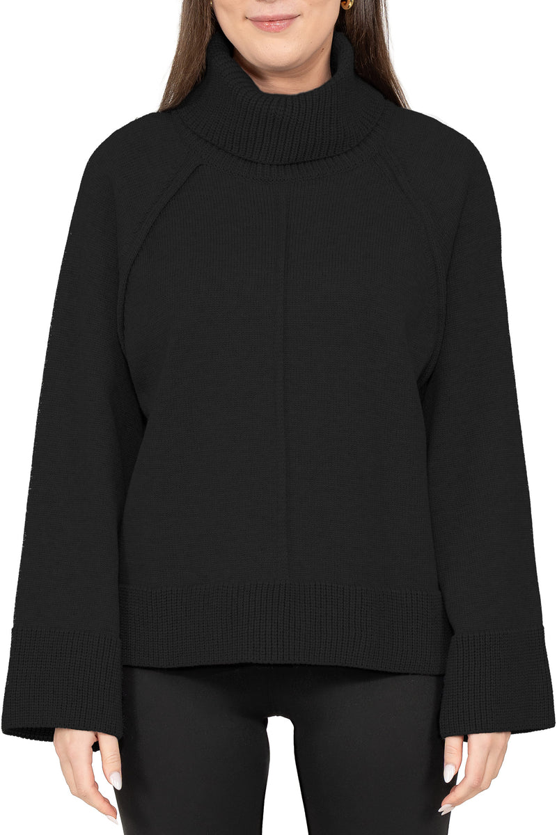 Damen Relaxed Fit Rollkragenpullover in Black – Reichstadt