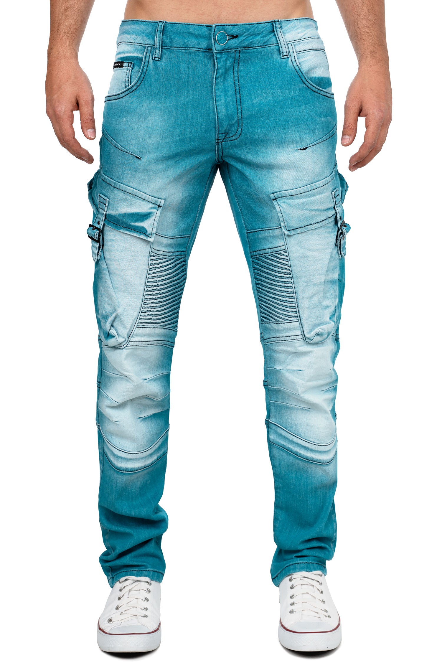 Herren Regular Fit Jeans Stonewashed CD523 - Green