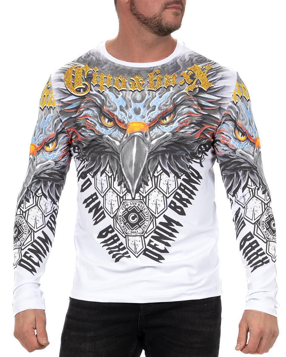 Herren Regular Fit Longsleeve in White – Cipo & Baxx
