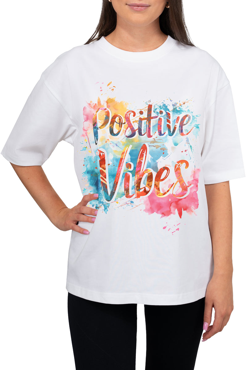 Damen Oversized T-Shirt mit Print Vibrant Positivity – Reichstadt