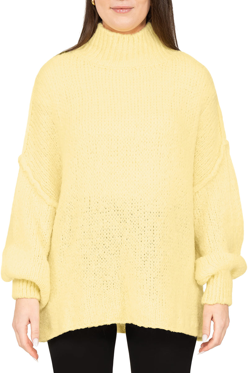 Damen Relaxed Fit Strickpullover in Yellow – Reichstadt