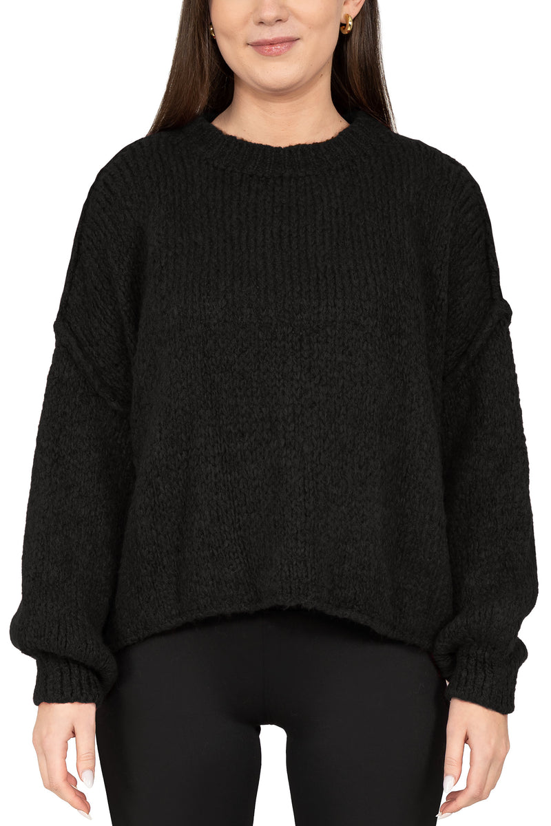Damen Relaxed Fit Strickpullover in Black – Reichstadt