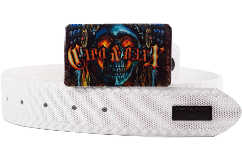 Herren Gürtel in White – Cipo & Baxx