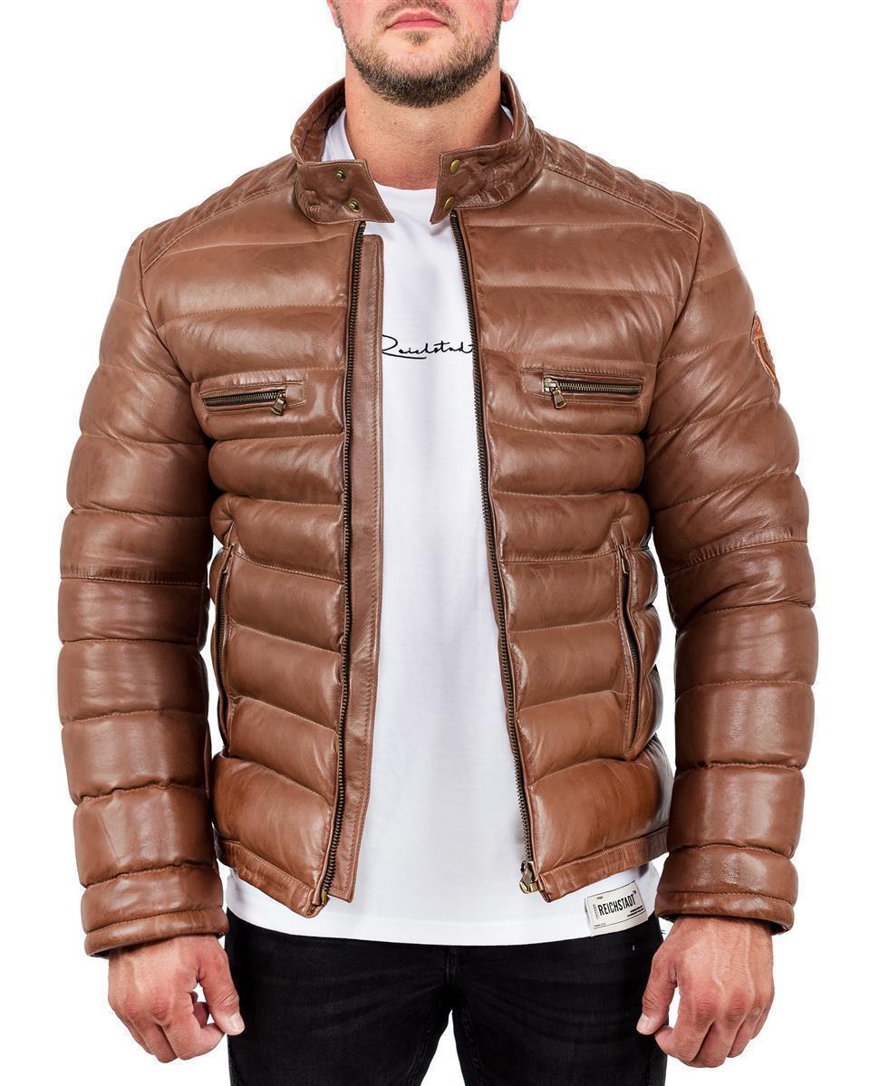 Herren Regular Fit Jacke Echtleder in Brown – Reichstadt
