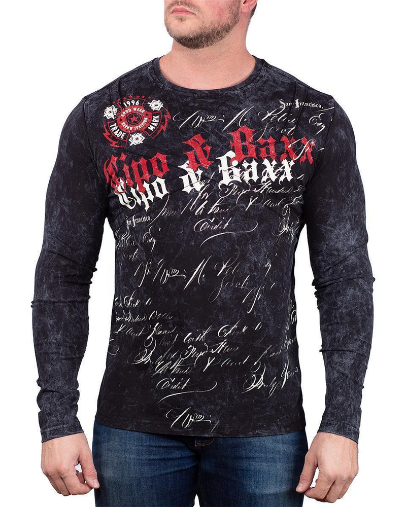 Herren Regular Fit Longsleeve in Black – Cipo & Baxx