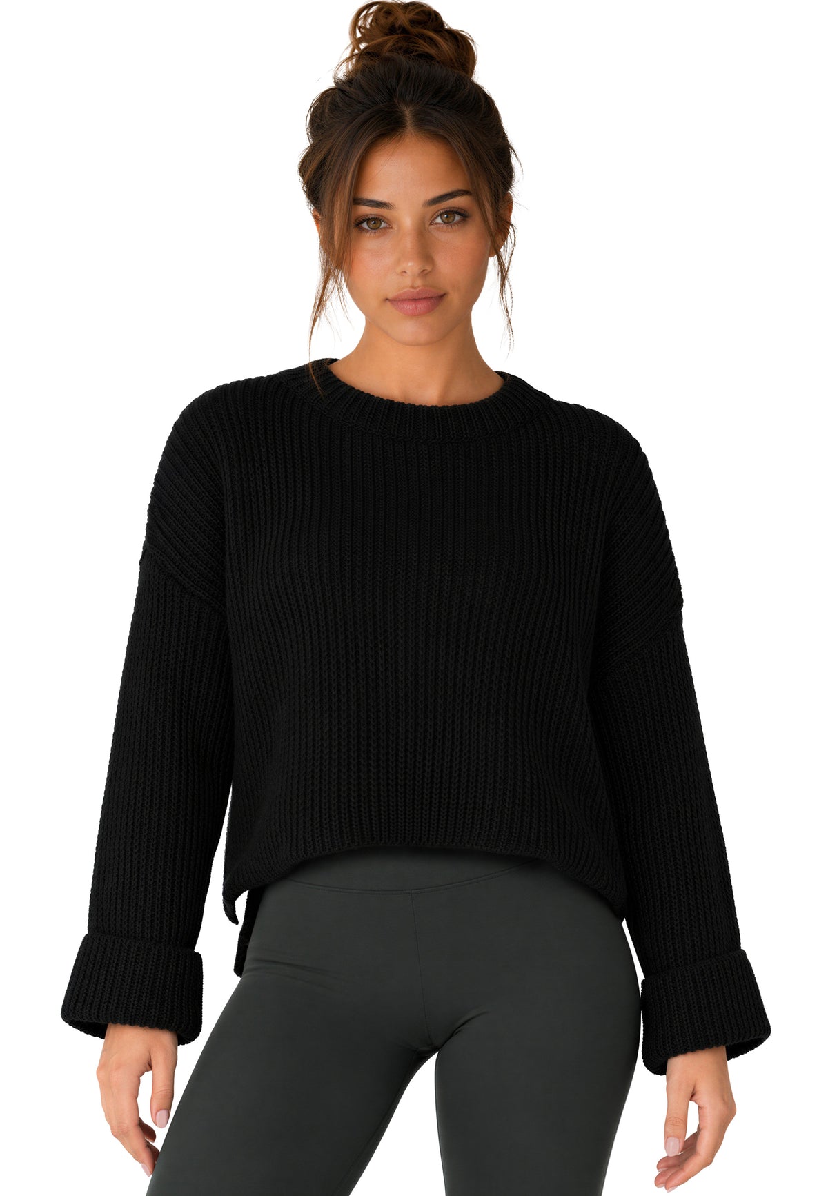 Damen Relaxed Fit Strickpullover 25RSW093 - Brown