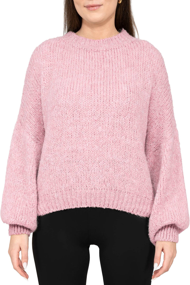 Damen Relaxed Fit Strickpullover in Baby Rosa – Reichstadt