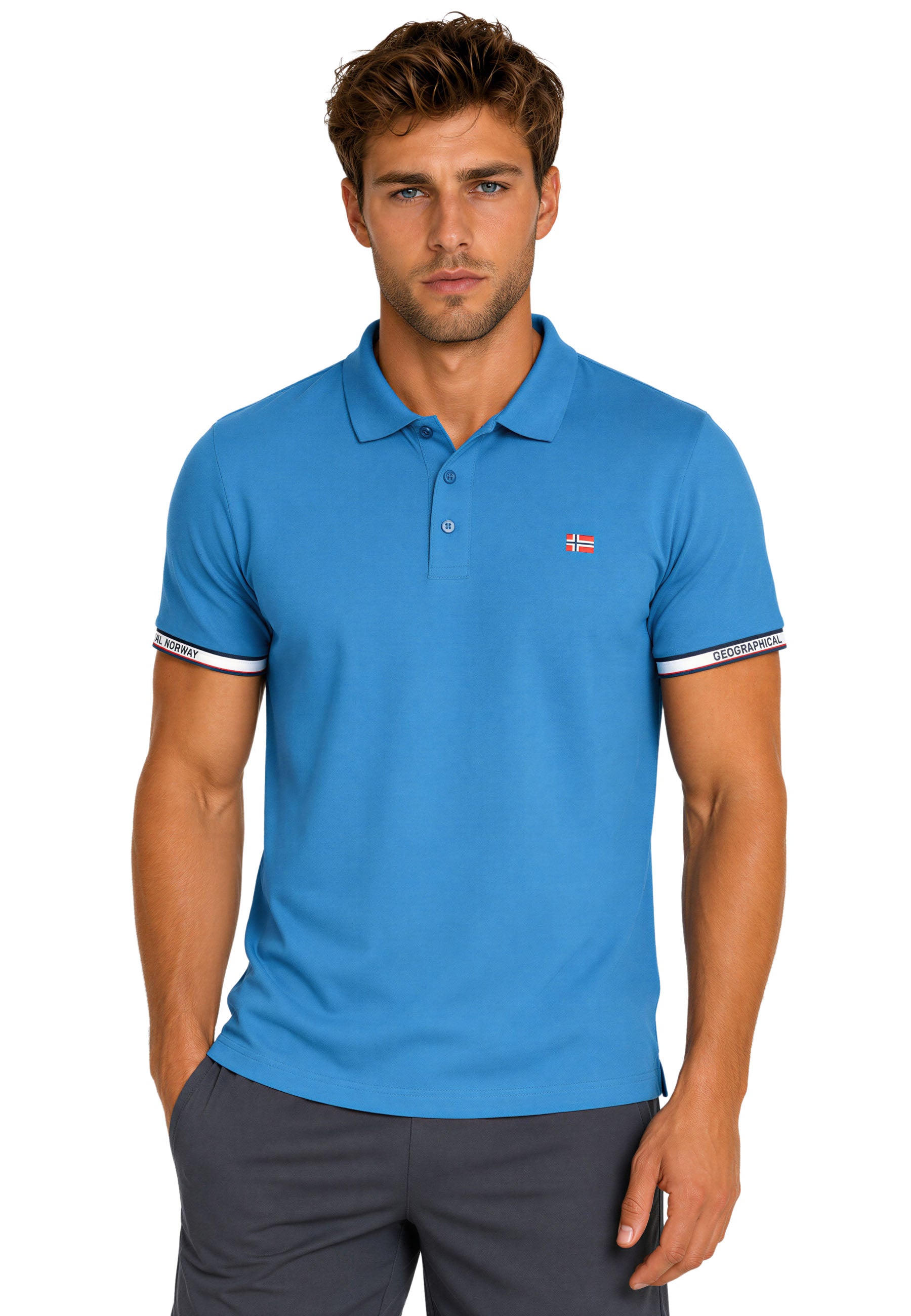 Herren Regular Fit Poloshirt koliar men in Blue – Geographical Norway