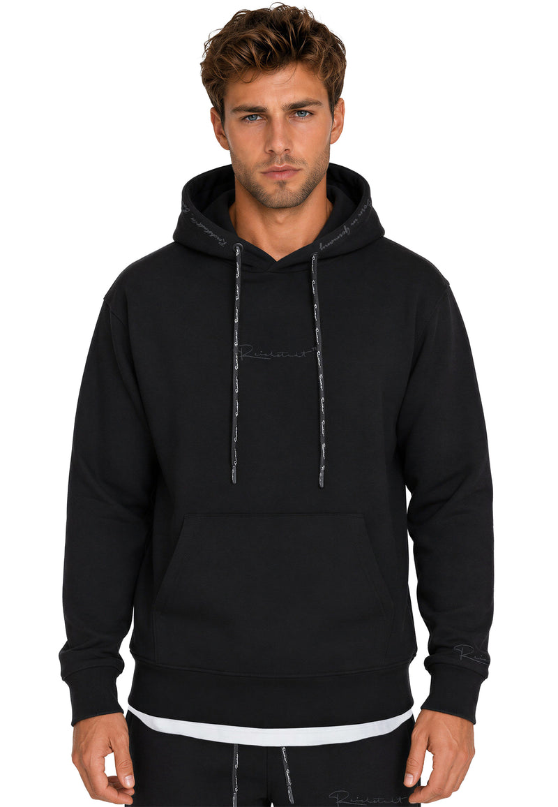 Herren Regular Fit Hoodie Marken-Stick 23RS034 - Black