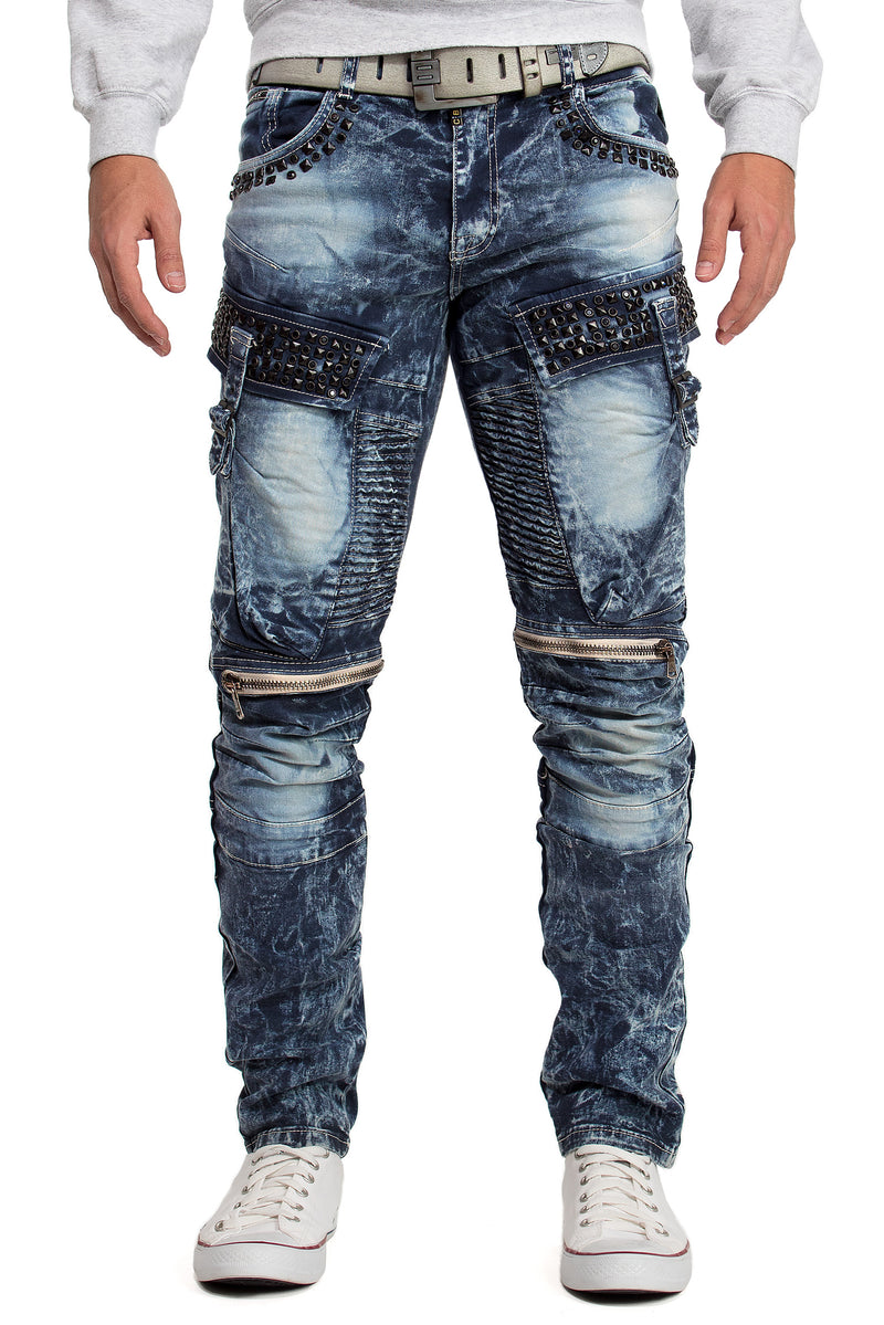 Herren Regular Fit Jeans Stonewashed CD494 - Blue