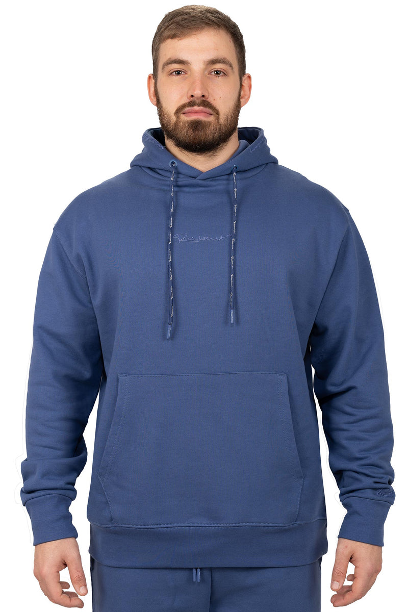 Herren Regular Fit Sport Hoodie Marken-Stick in Dark Blue – Reichstadt