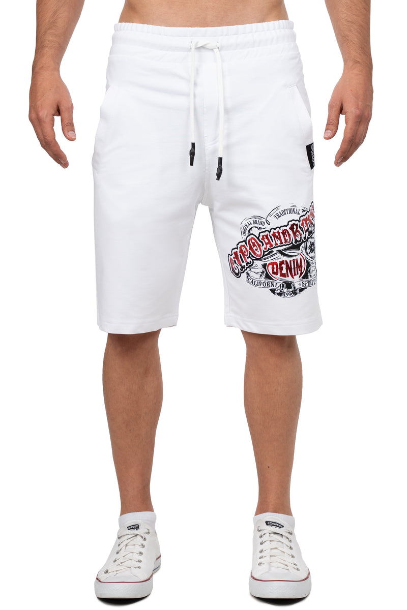 Herren Regular Fit Shorts Mid Waist in White – Cipo & Baxx
