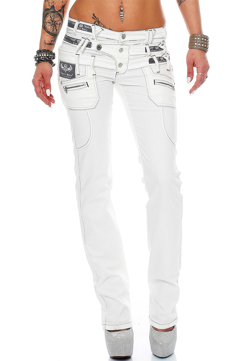 Damen Regular Fit Jeans Mid Waist in White – Cipo & Baxx