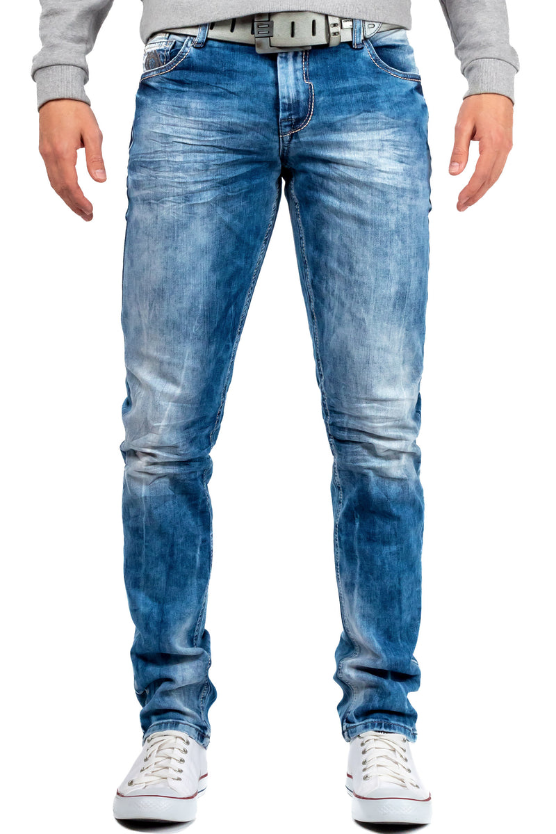 Herren Straight Fit Jeans Stonewashed CD319 - Blue
