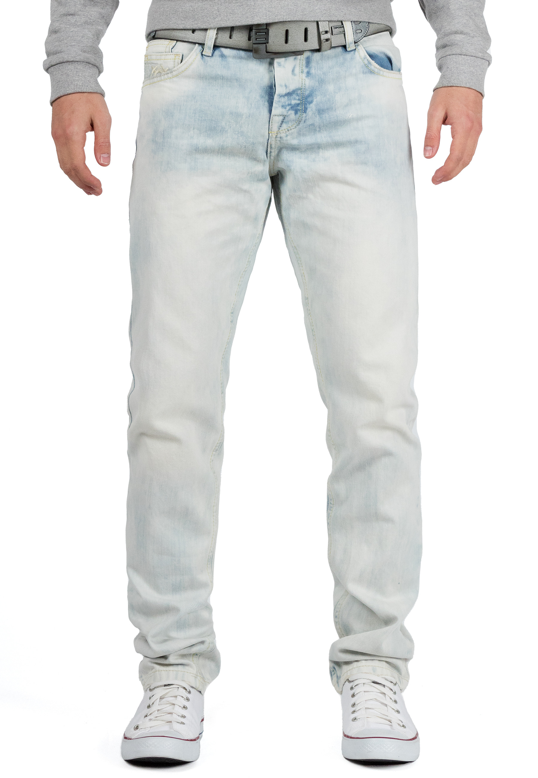 Herren Regular Fit Jeans Stonewashed in Light Blue – Cipo & Baxx