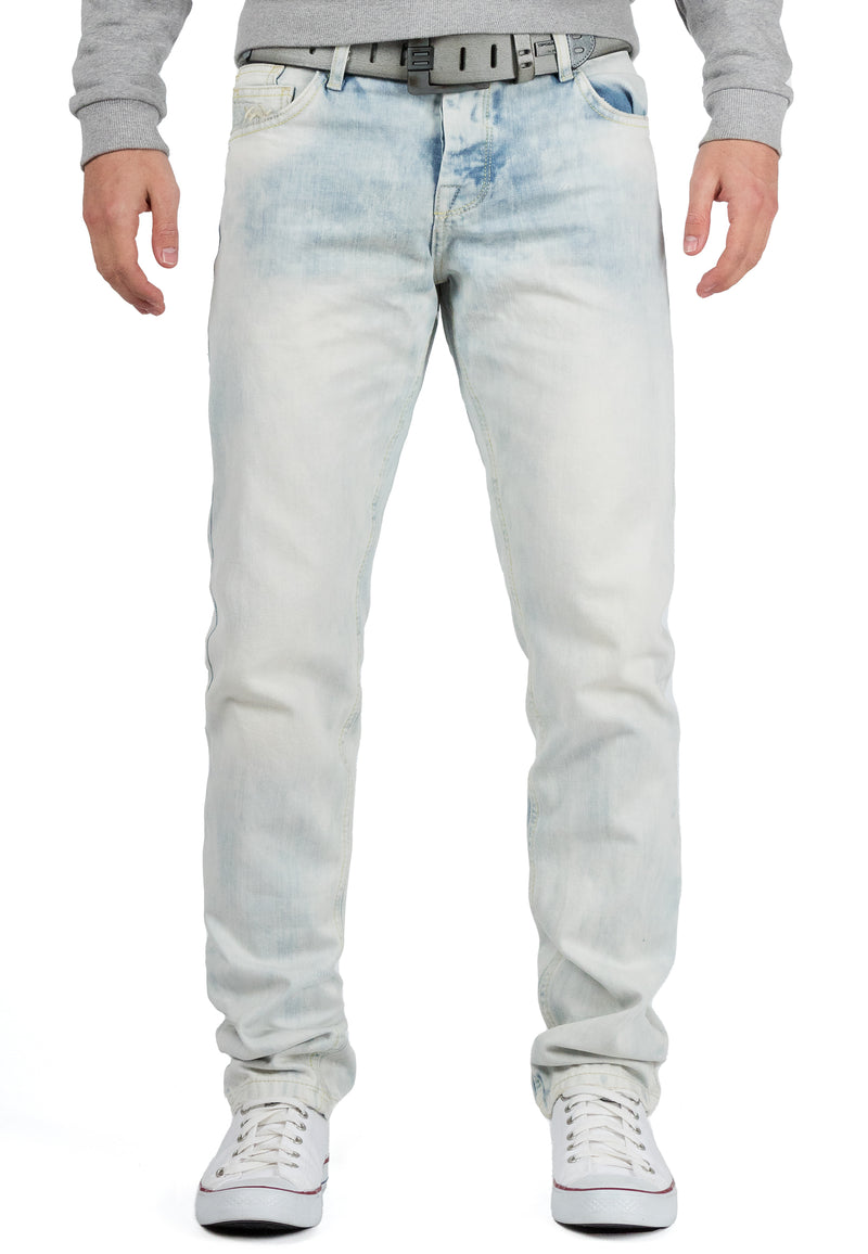 Herren Regular Fit Jeans Stonewashed in Light Blue – Cipo & Baxx