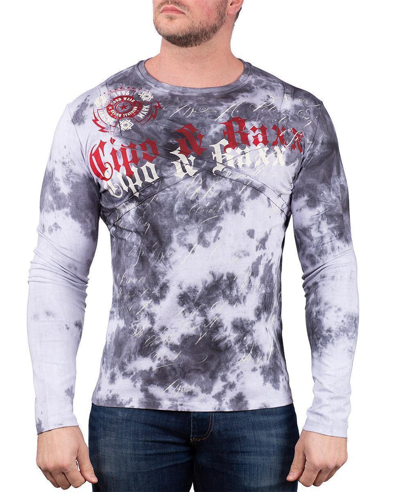 Herren Regular Fit Longsleeve in Grey – Cipo & Baxx