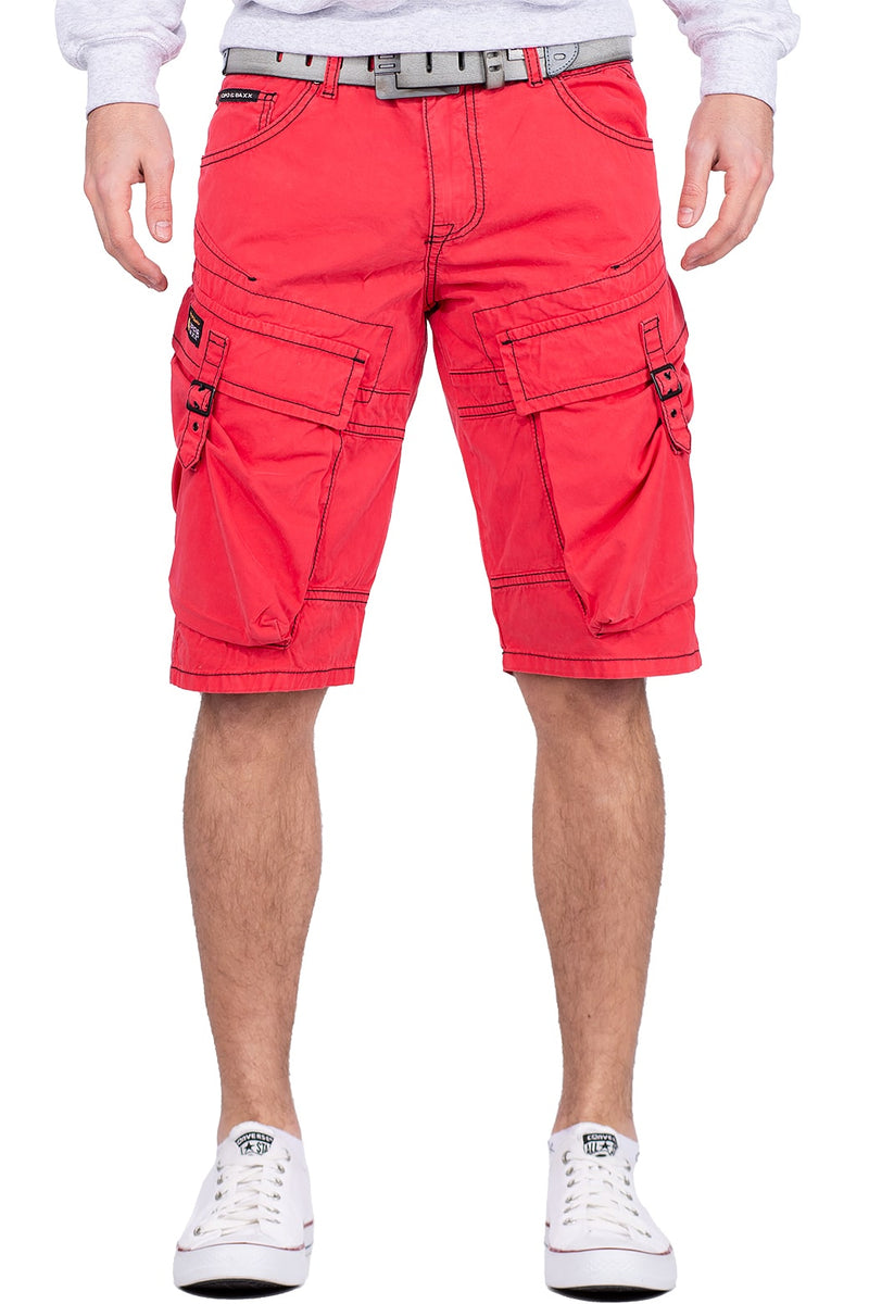 Herren Regular Fit Shorts Mid Waist in Red – Cipo & Baxx