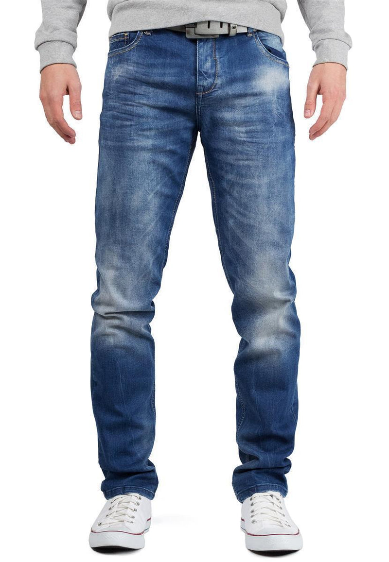 Herren Regular Fit Jeans Stonewashed in Blue – Cipo & Baxx
