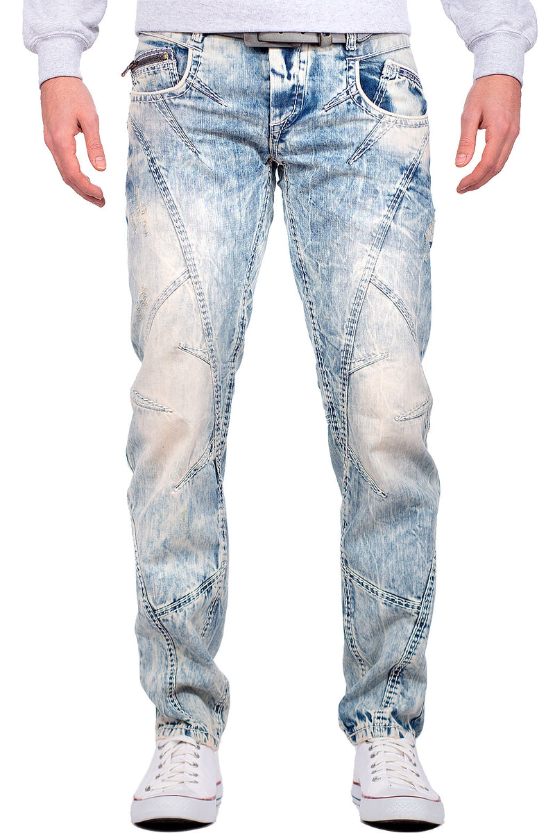 Herren Regular Fit Jeans Stonewashed in Light Blue – Cipo & Baxx