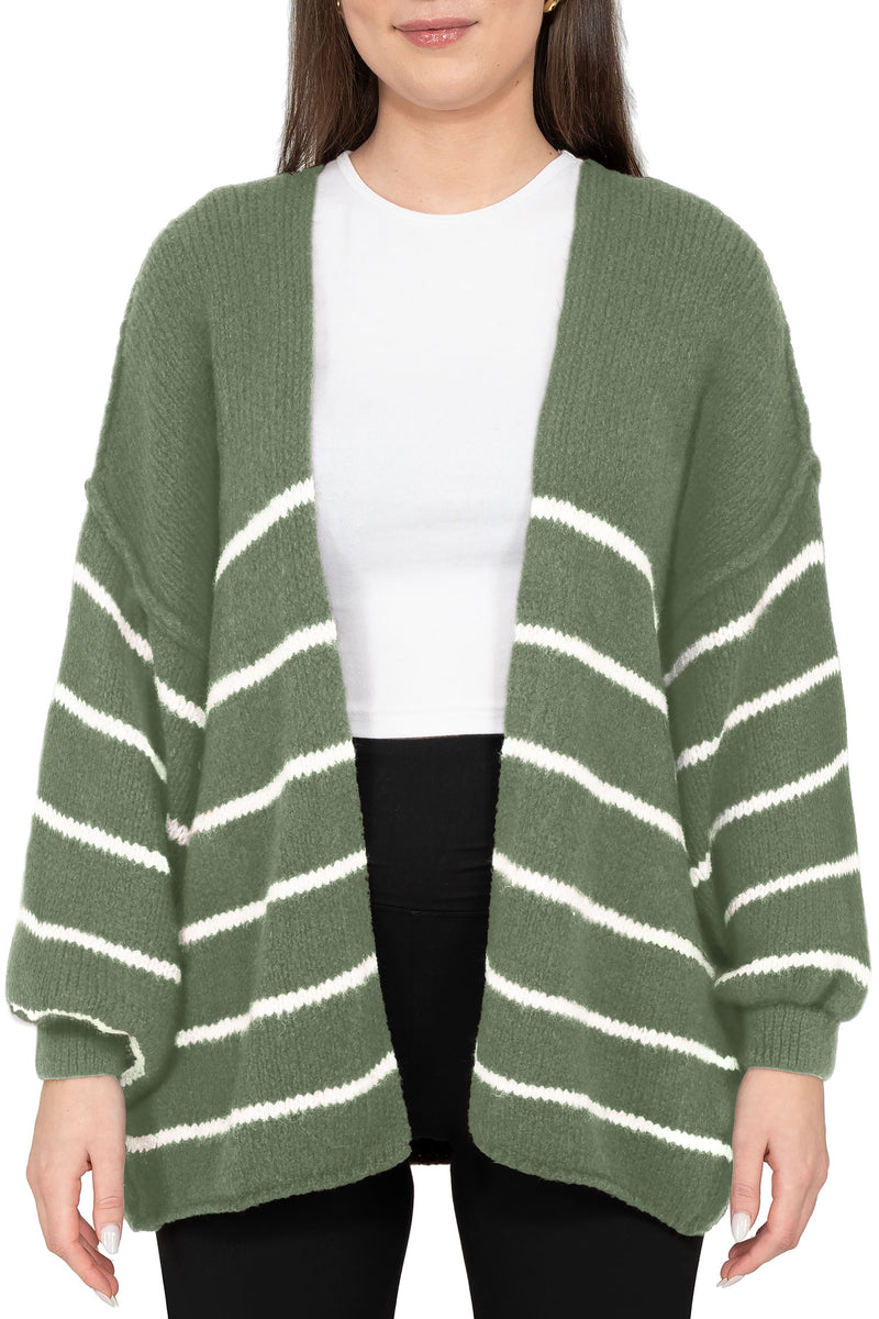 Damen Relaxed Fit Cardigan in Green – Reichstadt