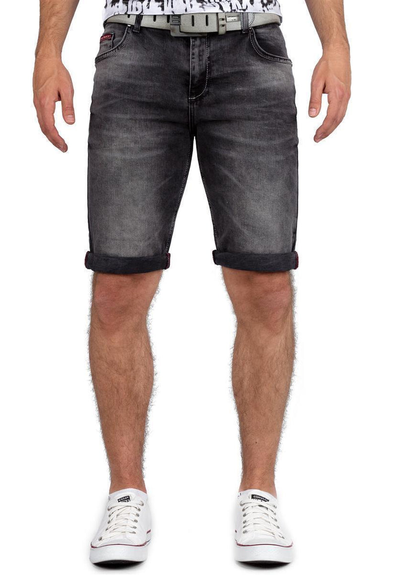 Herren Regular Fit Shorts Stonewashed in Dark Grey – Cipo & Baxx