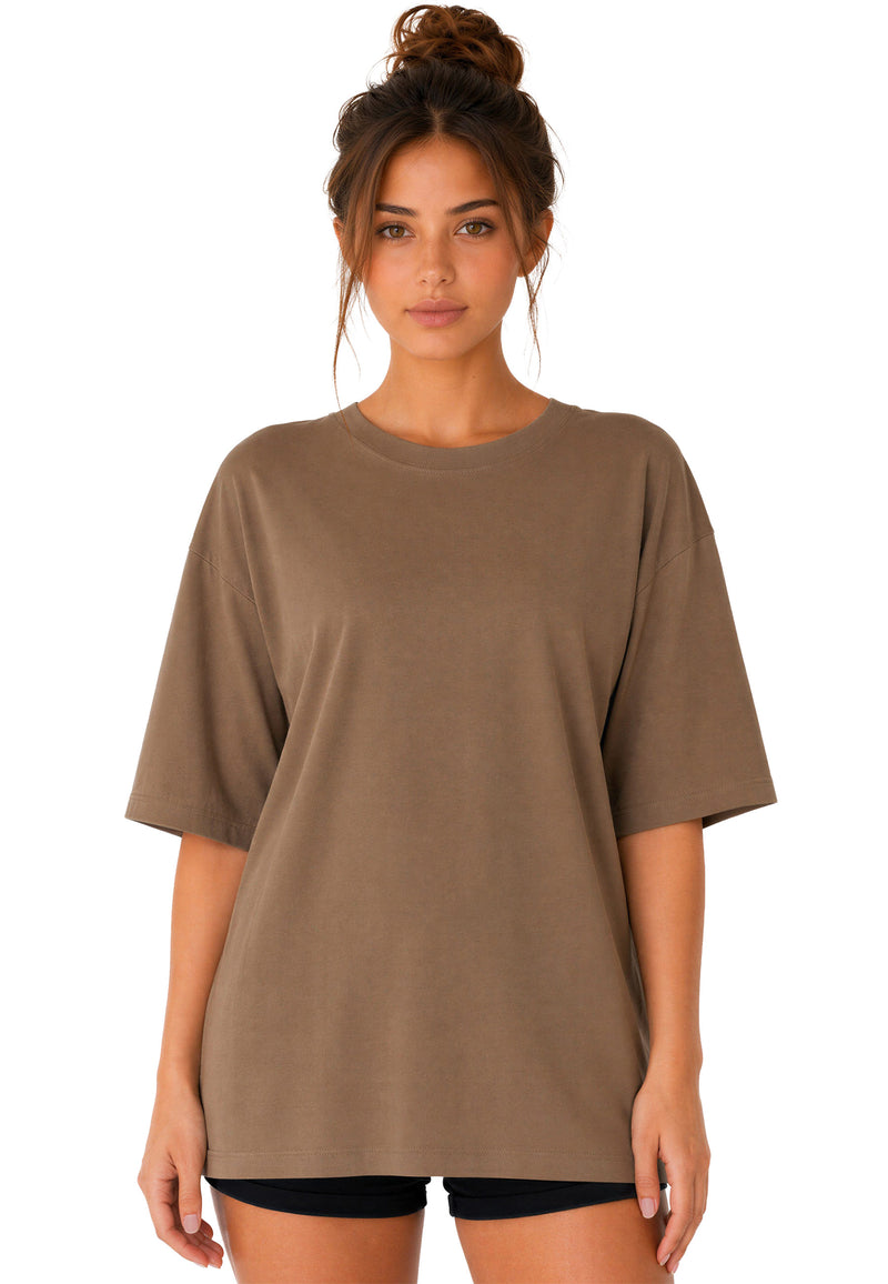 Damen Oversized Oversized T-Shirt 25RSW070 - Khaki